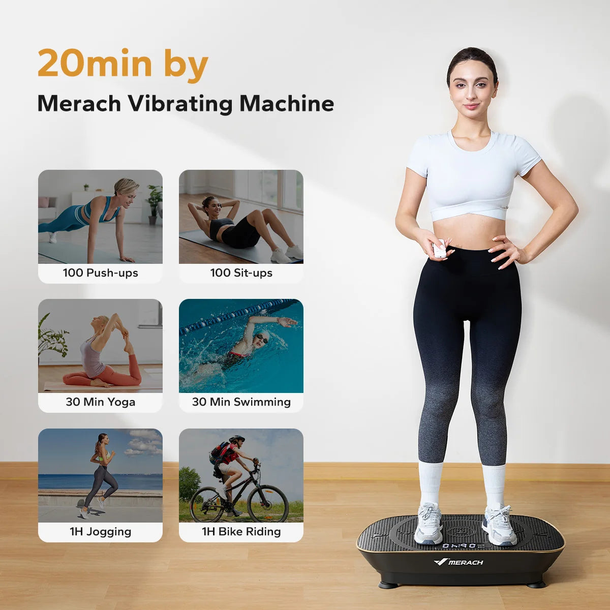 Merach Vibration Plate Exercise Machine Whole Body Workout Platform
