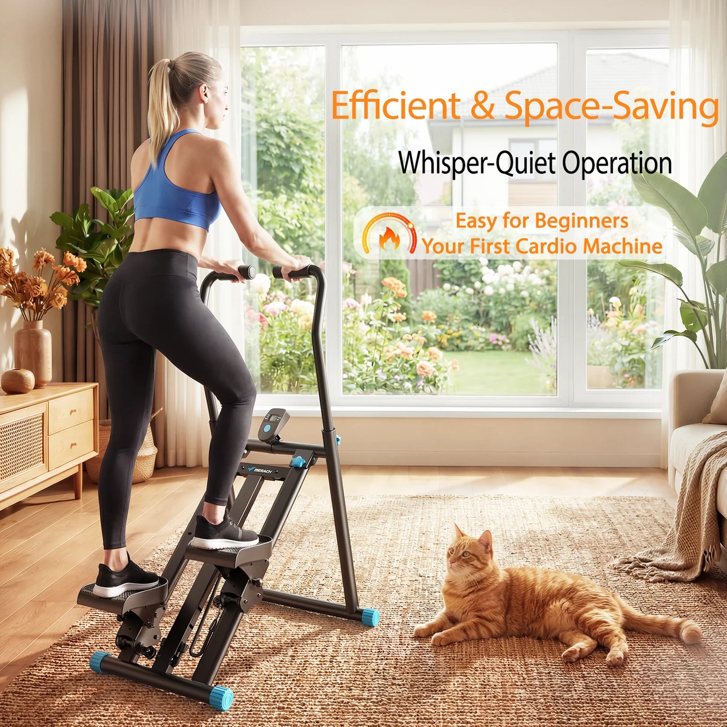 Merach Adjustable Foldable Stair Stepper For Home Fitness