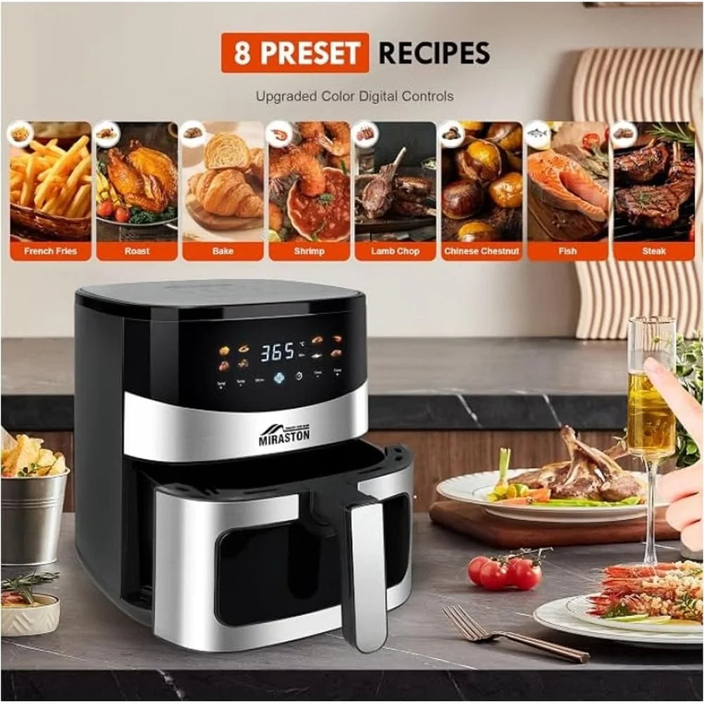 MIRASTON Digital Air Fryer With Touch Controls And Preset Cooking