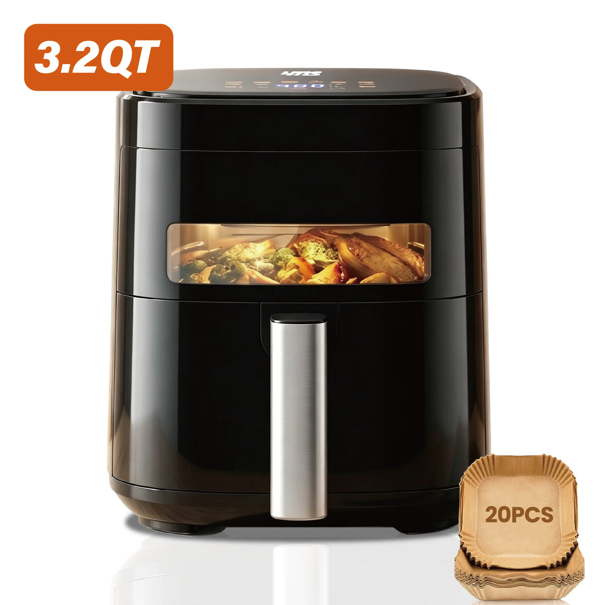 MIRASTON Touchscreen Air Fryer With Viewing Window And Preset Functions