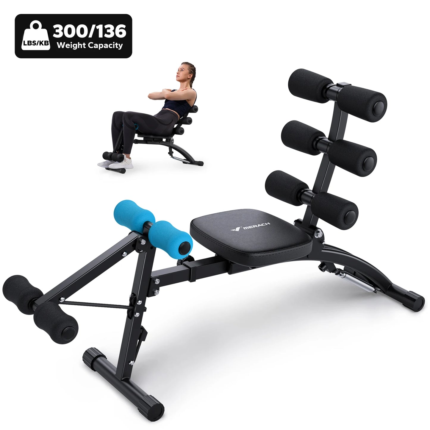 Merach Adjustable Ab Machine Sit Up Trainer For Home Workout