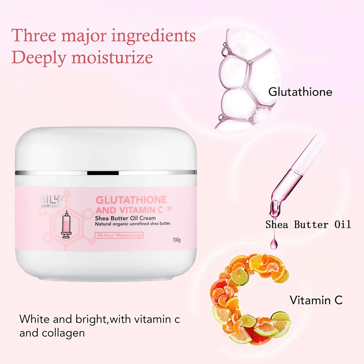 AILKE Glutathione Vitamin C Shea Butter Brightening Face Body Cream