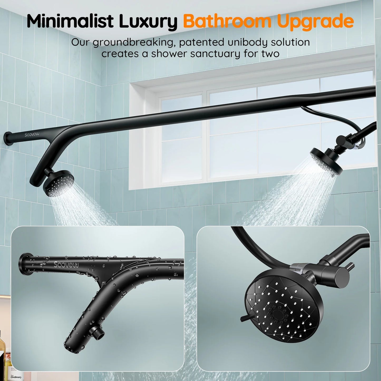 Tandem Shower Head For Couples Dual Shower System For Two