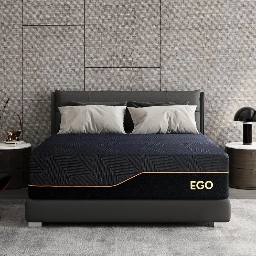 Firm Queen Mattress, 14 Inch Memory Foam Mattress in a Box, Cooling Knit Fabric Cover, Copper Memory Foam, Made in The USA of U