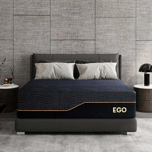 Firm Queen Mattress, 14 Inch Memory Foam Mattress in a Box, Cooling Knit Fabric Cover, Copper Memory Foam, Made in The USA of U