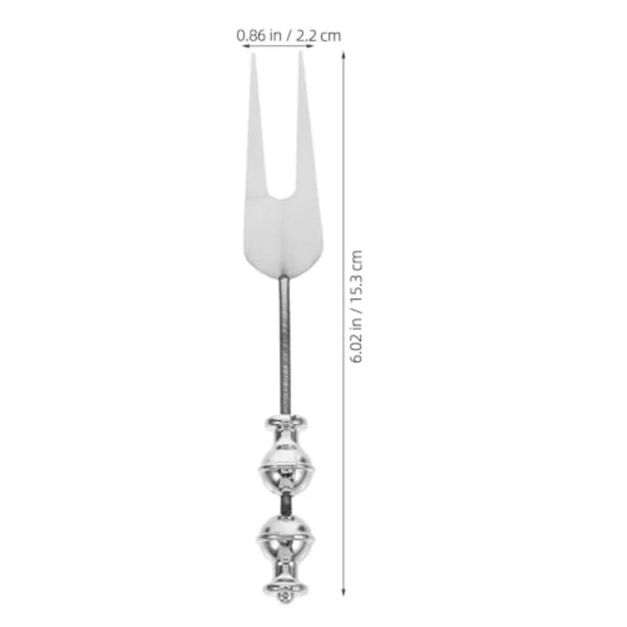 Beaded Fruit Fork 6.02 Inch Stainless Steel Flatware DIY Beadable Dessert Fork for Household Tableware and Elegant Dining