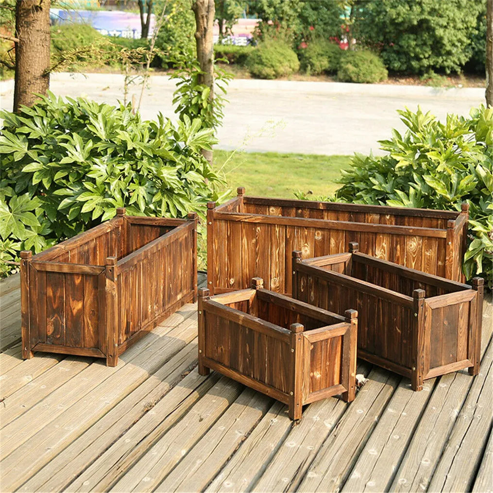 Wooden Raised Garden Bed Planter For Indoor Outdoor Vegetables Herbs