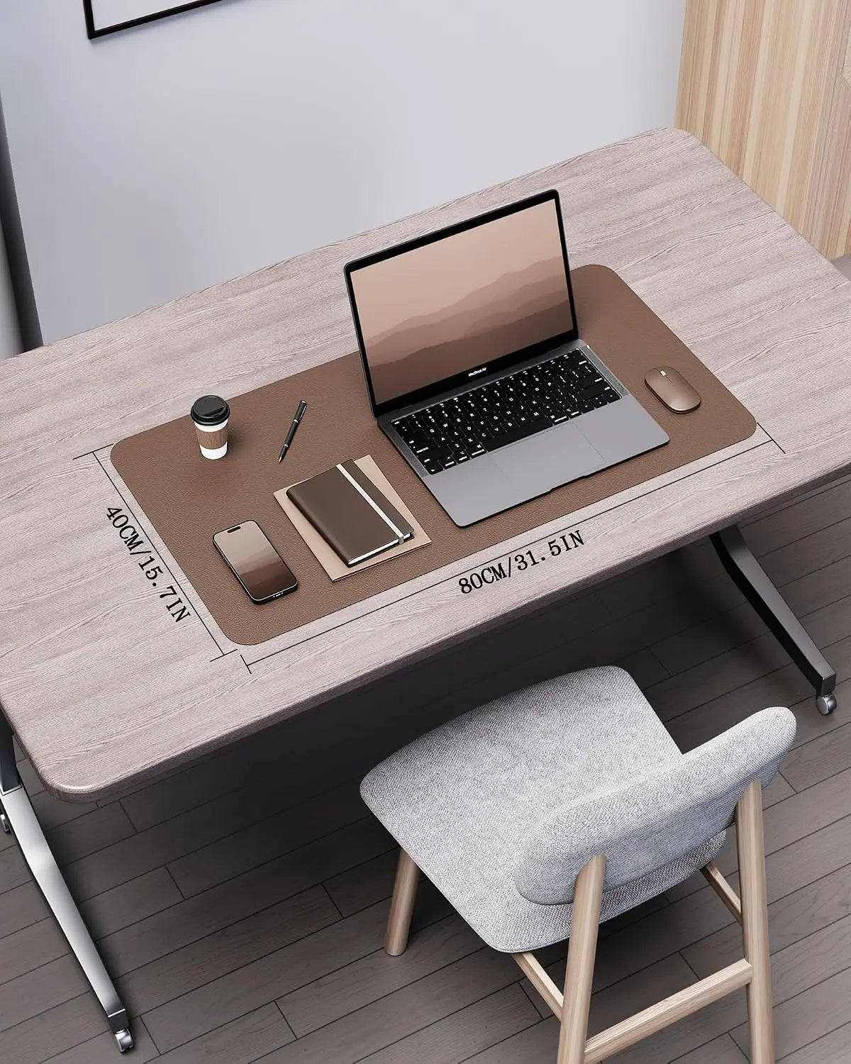 Double Sided Leather And Cork Waterproof Desk Pad For Office