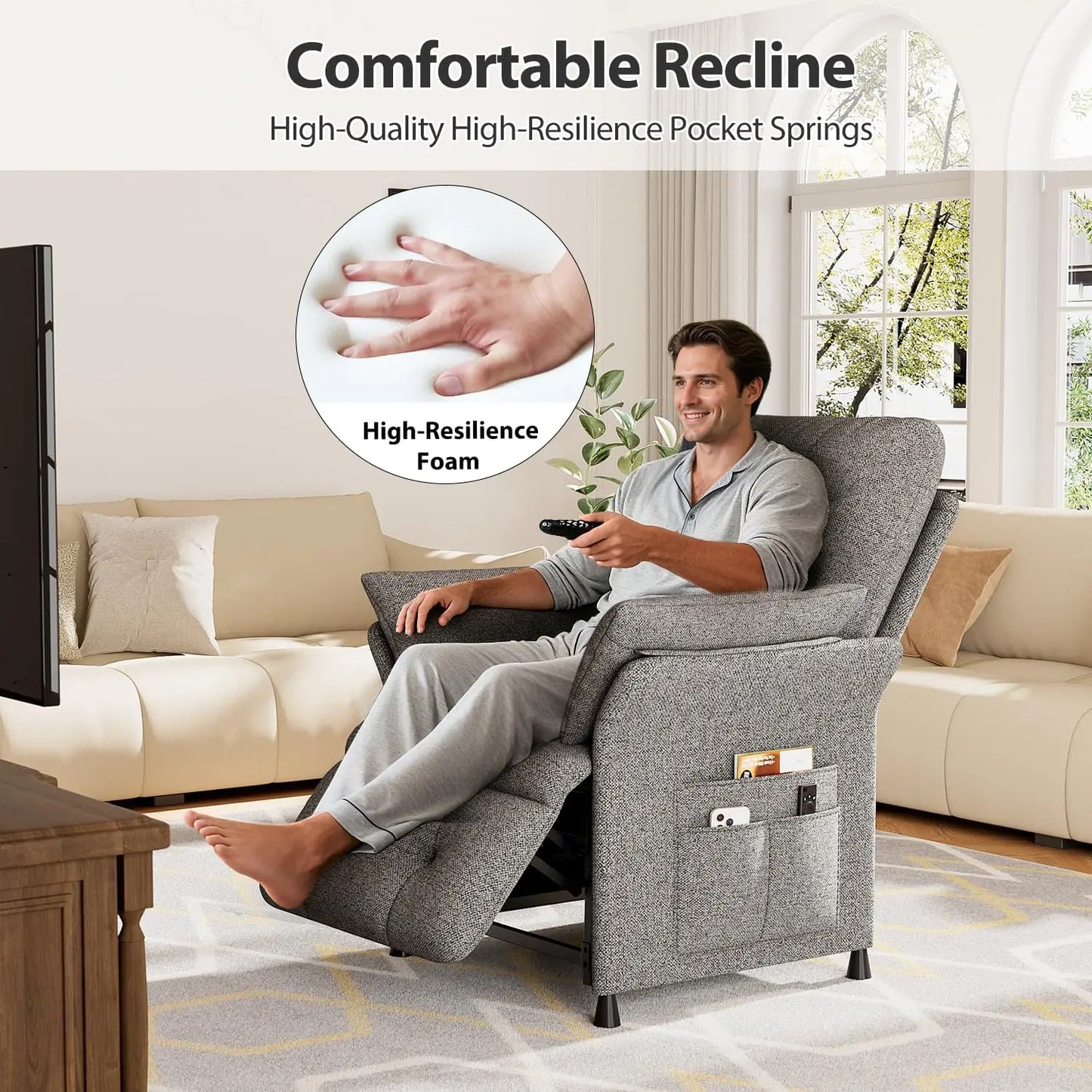 Power Recliner Chair For Adults With Heat And Massage