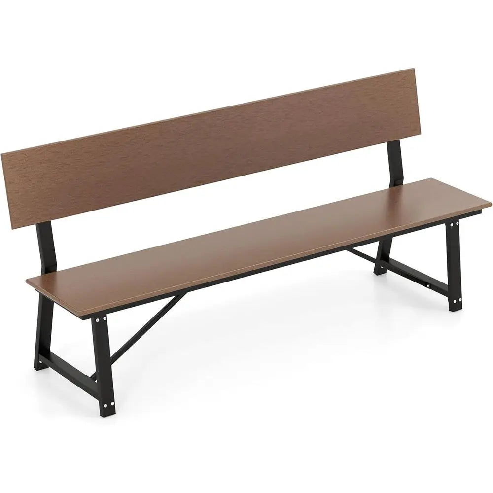 Extra Long Outdoor Bench for 4, 1100 lbs Weight Capacity, Heavy-Duty Patio Dining Bench for Garden, Porch, Backyard & Park