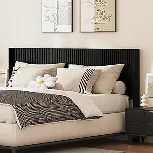 King Size Headboard Only, 80 Wide Wooden Headboard, Mid Century Modern Farmhouse Boho HeadBoard, Wall Mount, Fluted