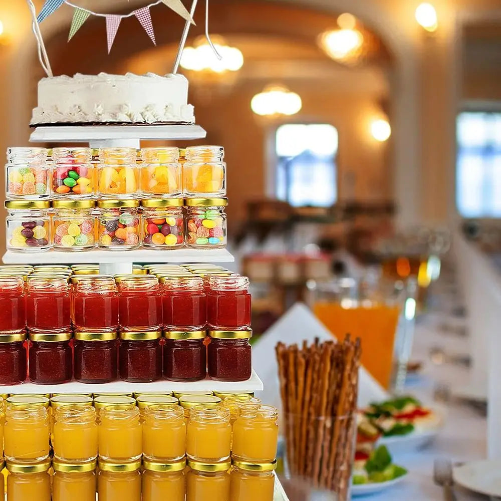 60 Pack Small Glass Jars with Lids, 1.5 oz Mini Jars, Candle Jar or Candle Making, Gifts, Spices, Wedding, Party Favors