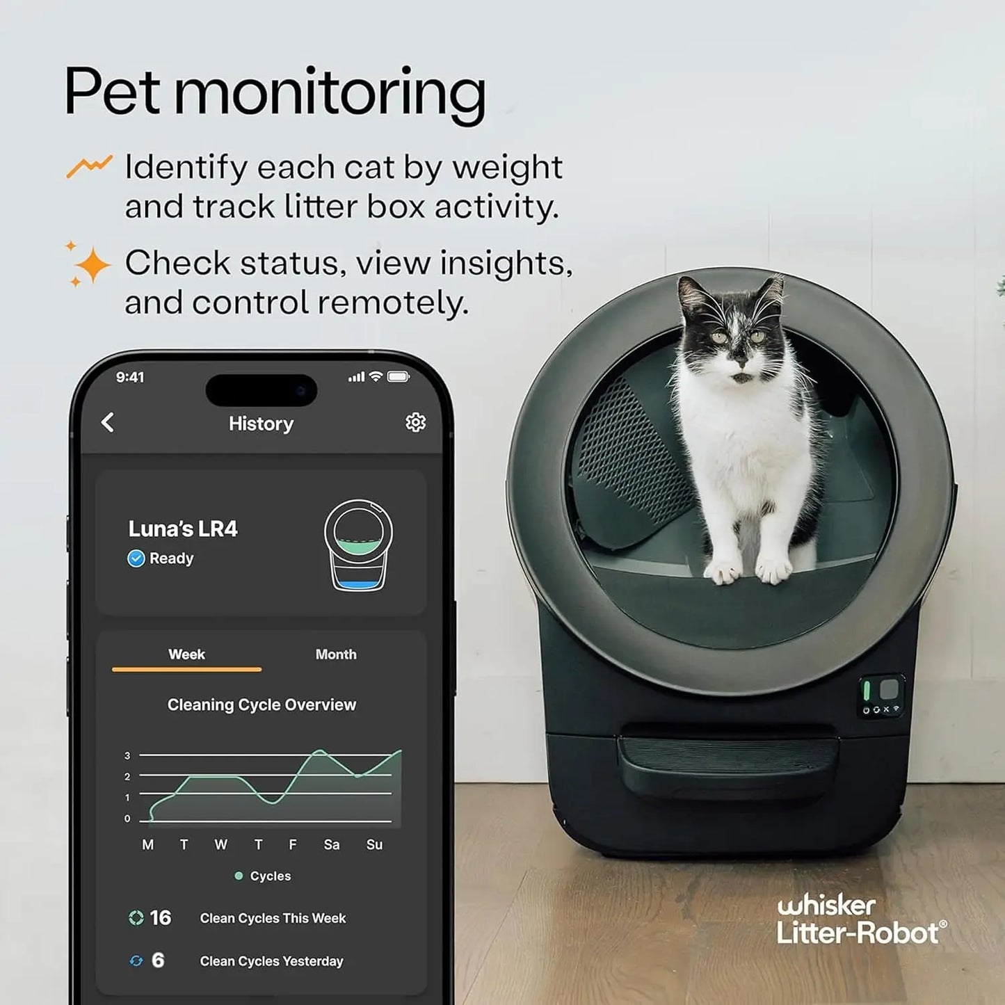Litter-Robot EVO by , Black - Automatic Self-Cleaning Cat Litter Box, Compact Space-Saving Design, Advanced Odor, Customized