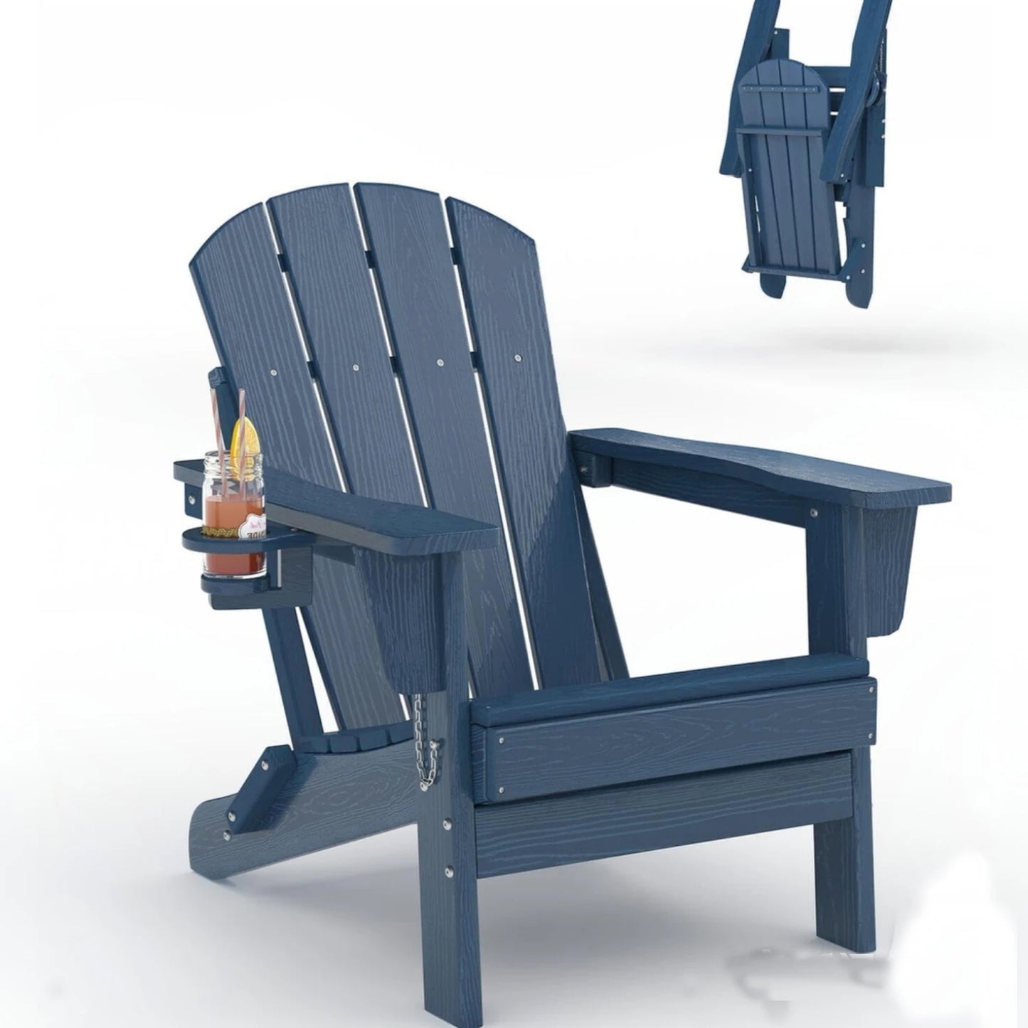 HiMISS Folding Chair Set With Side Table Outdoor Patio Furniture