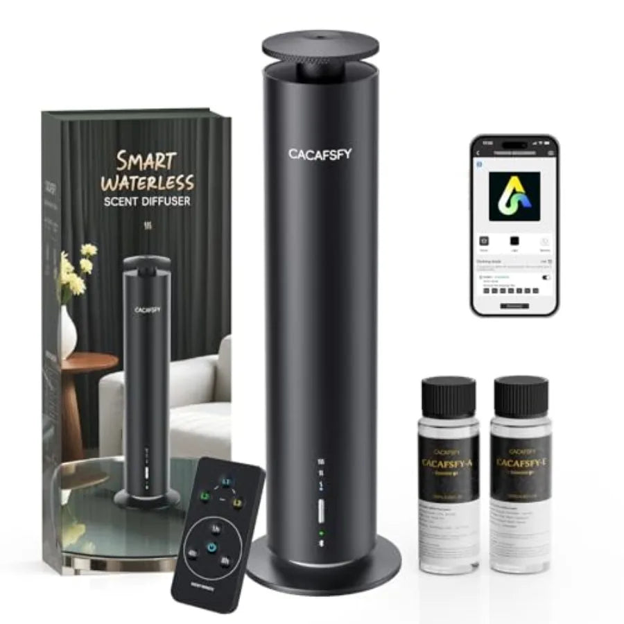 Waterless Essential Oil Diffuser for Large Room up to 1000 Sq Ft - Smart Hotel Scent Diffuser for Home with App, Remote Timer,
