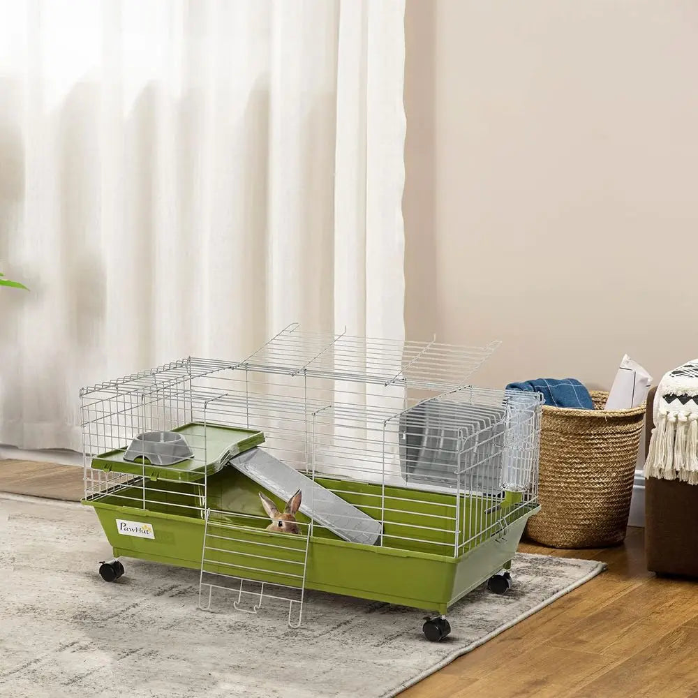 Rolling Small Animal Cage With Feeder Bottle And Platform