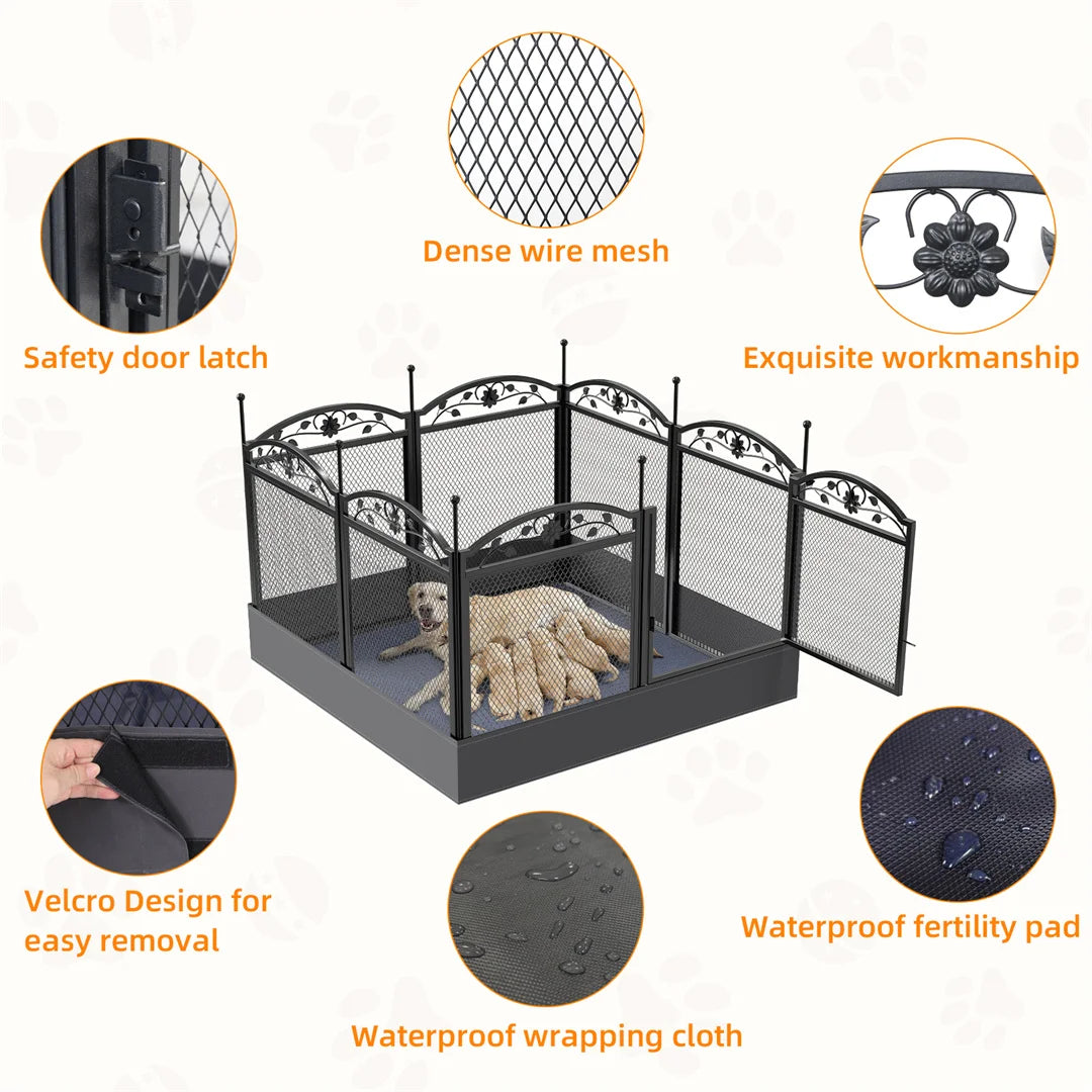 BINGOPAW 8 Panels Heavy Duty Dog Playpen Indoor Outdoor Use