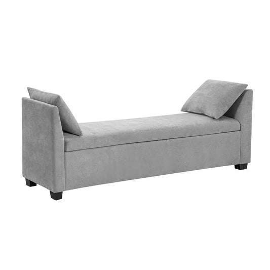 60 Storage Ottoman Bench with Pillows, Water Resistant Storage Bench End of Bed Upholstered Bedroom Entryway Storage Ottoman Fo