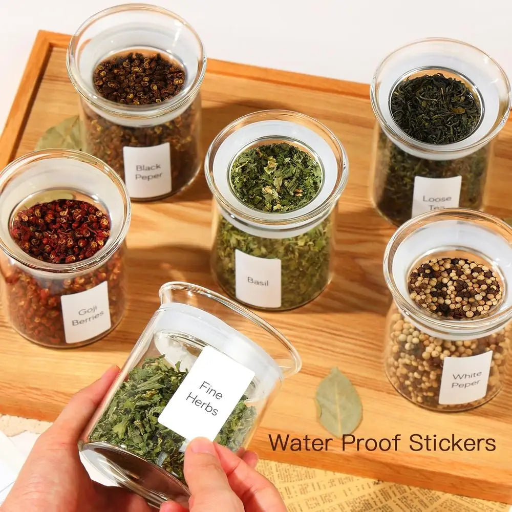 10oz Glass Jars with Airtight Lid, 4 Pack Glass Kitchen Canisters Set for Spice, Loose Tea, Small Clear Glass Storage Jars with