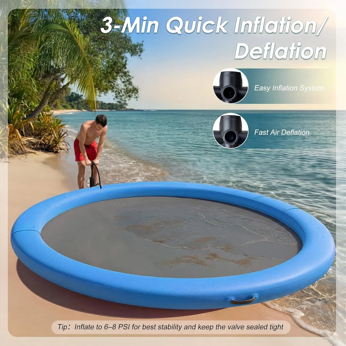 Water Hammock Inflatable Float Ring With Mesh Design