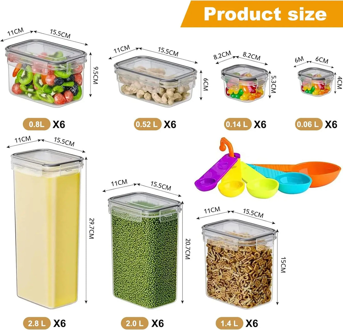 Airtight Stackable Food Storage Containers With Labels for Kitchens