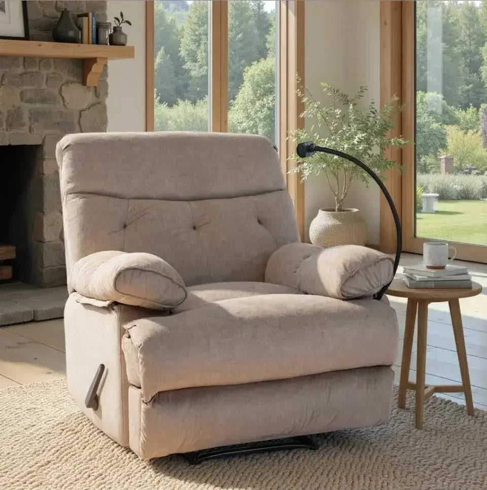 400lbs Heavy Duty Manual Oversized Recliner Chair, Extra Wide Big Man Recliner with Phone Holder for Adults, Customized