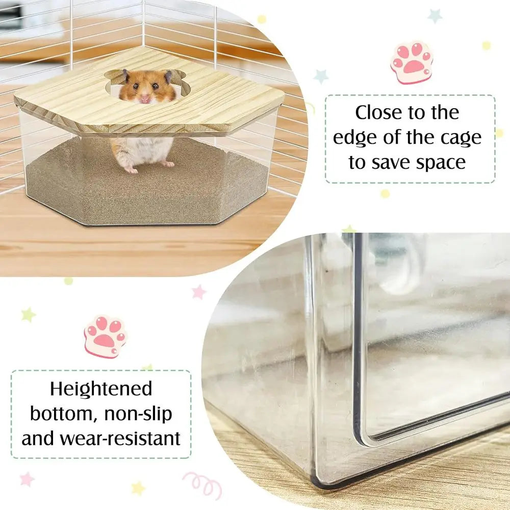 Hamster Sand Bath Box Transparent Acrylic Small Animals Shower Bathtub Guinea Pigs Digging Sand Container Cage Accessories for L