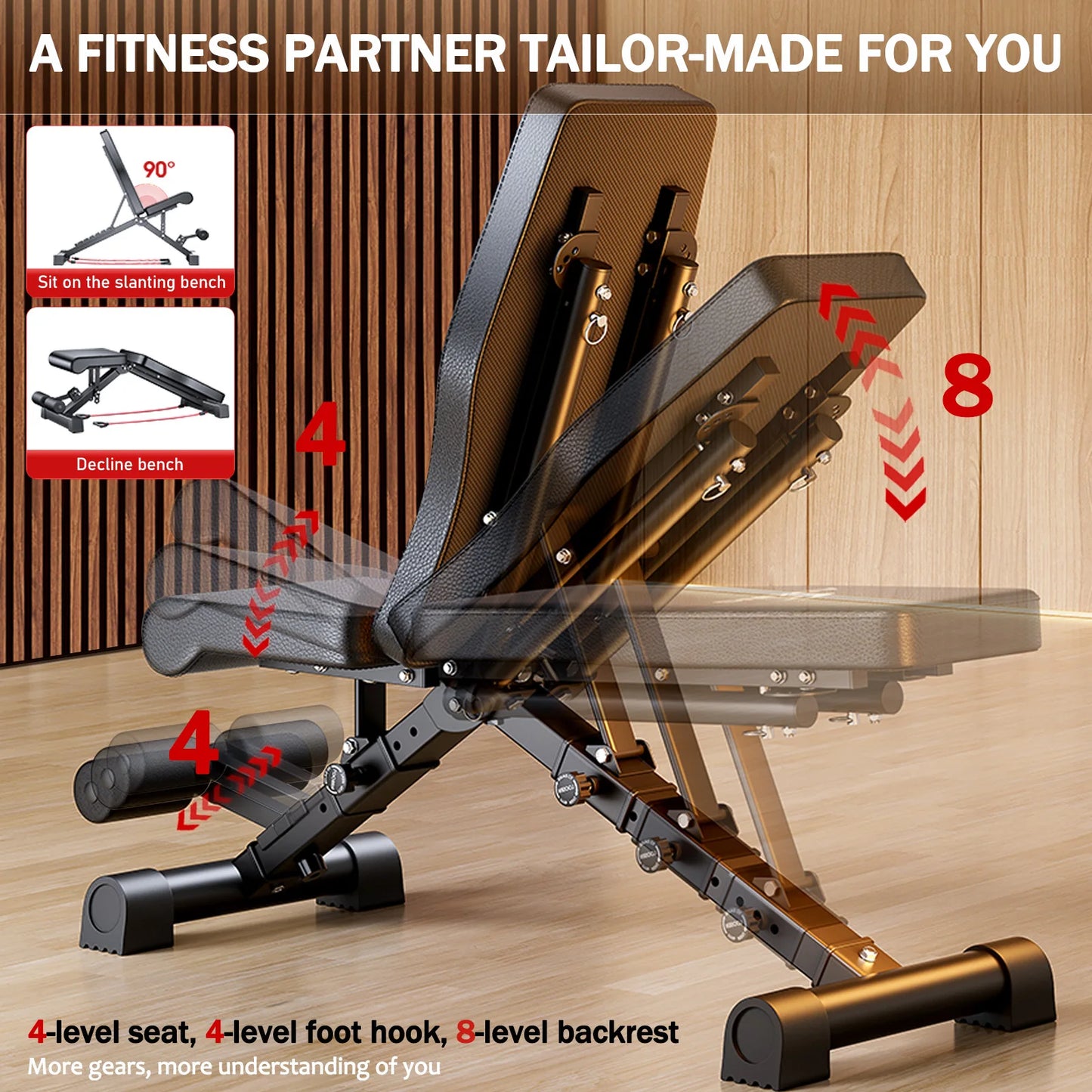 Weight Bench For Full Body Workout Adjustable Foldable 1000Lbs Capacity