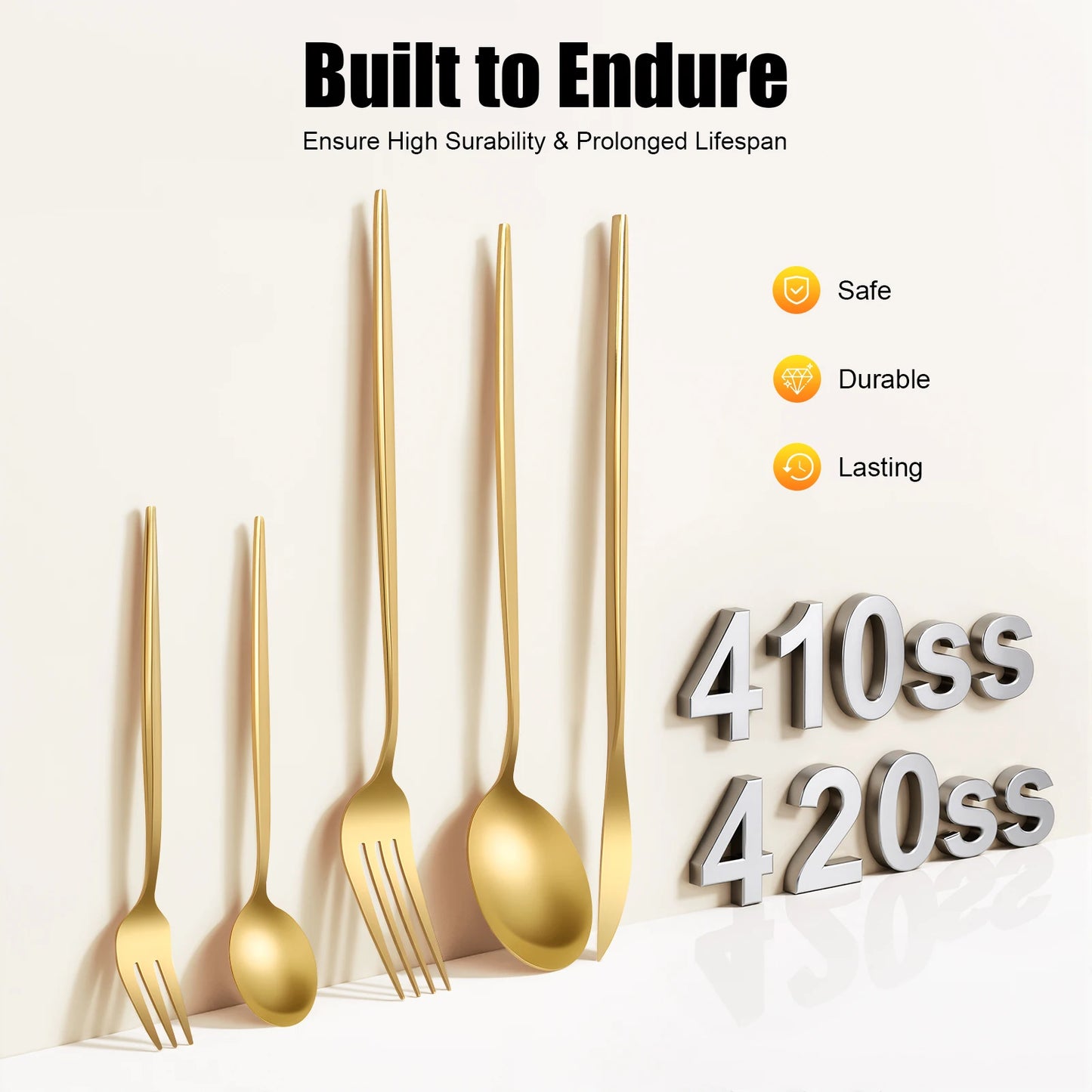 Stainless Steel Flatware Set Heavy Duty For Wedding Buffets