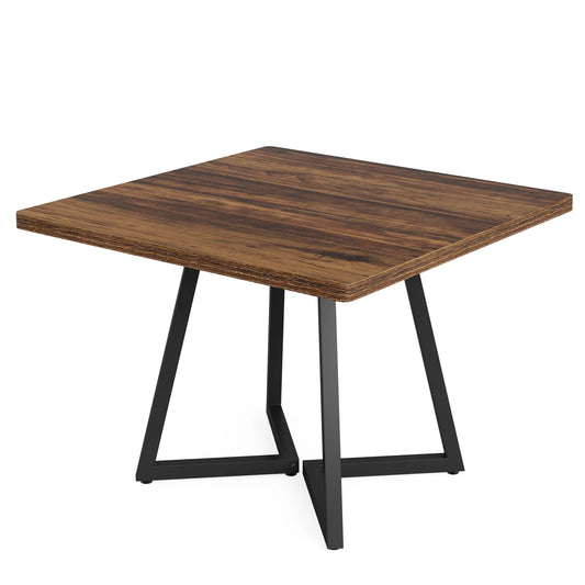 Tribesigns Square Dining Table For 4 Industrial Wood Kitchen Table