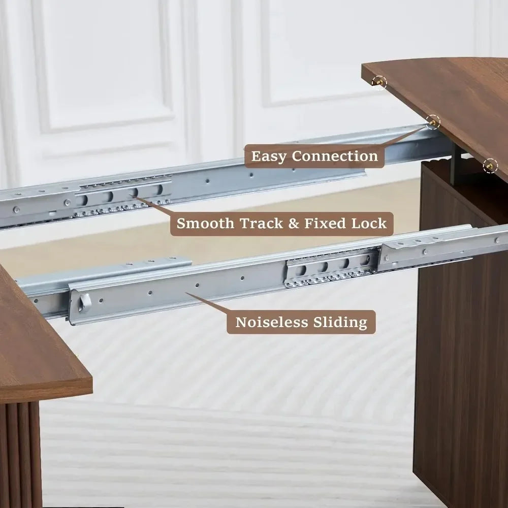 HOT 41 in-78 in Extendable Dining Room Table for 4-8, Round Expandable Kitchen Table with Fluted Base, Modern Farmhouse
