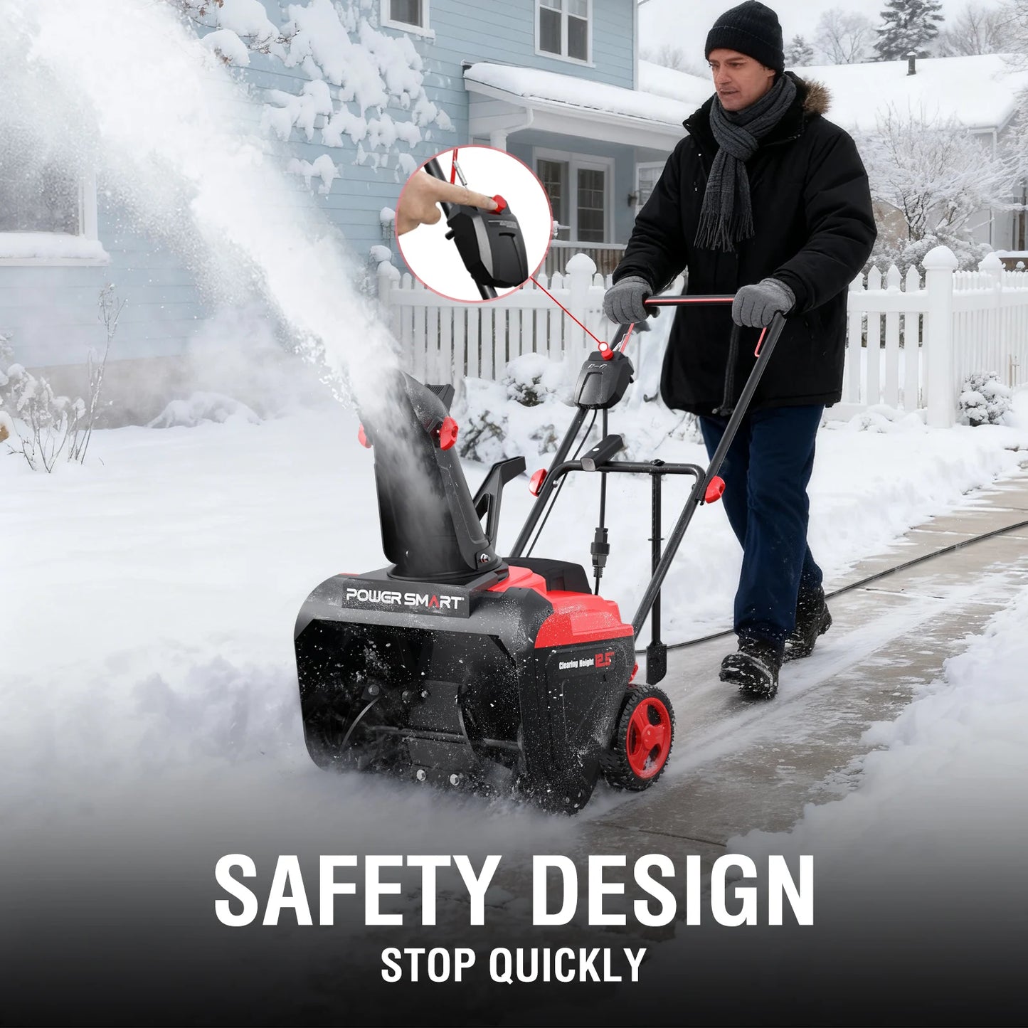 PowerSmart 15A Electric Snow Thrower With 180-Degree Chute