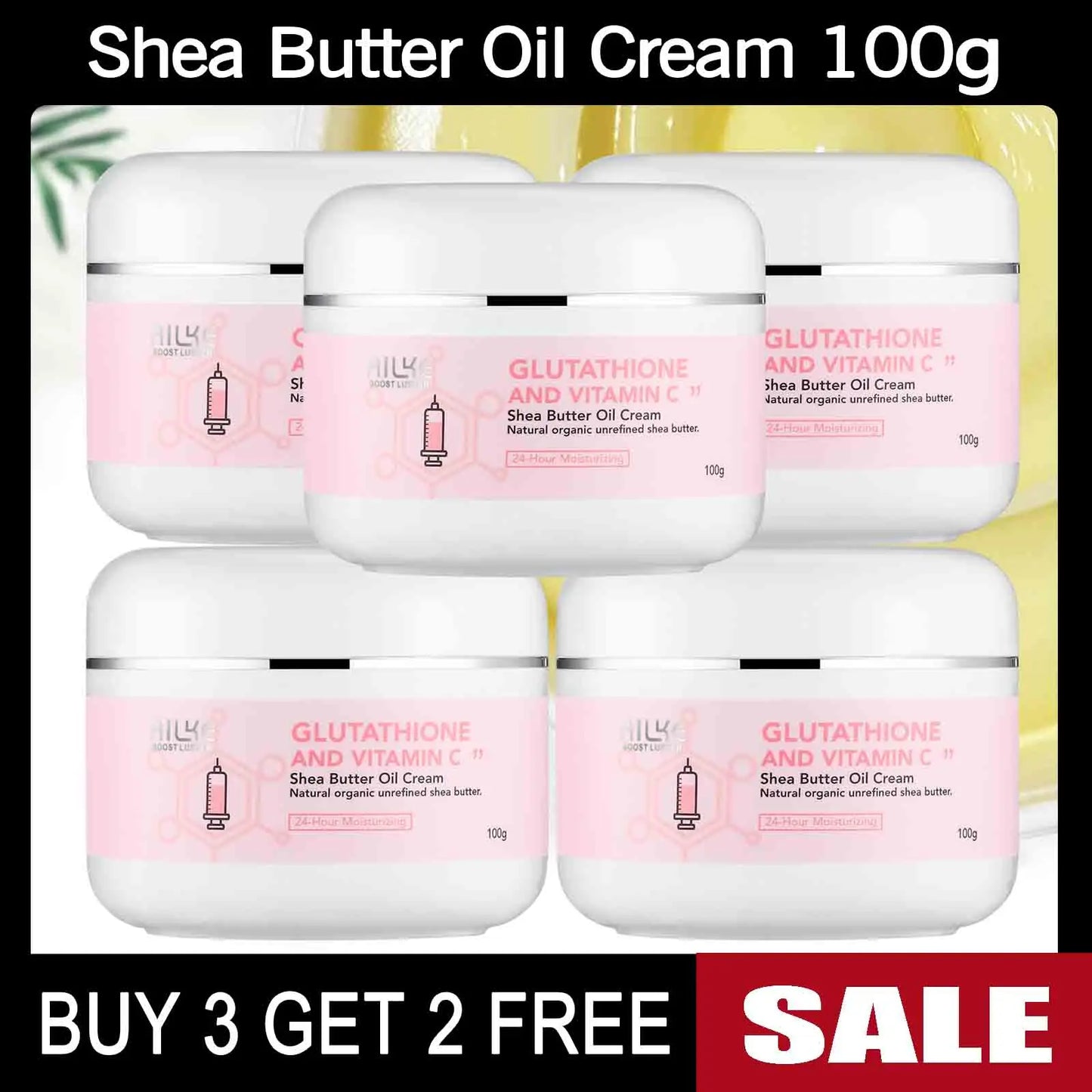 AILKE Glutathione Vitamin C Shea Butter Brightening Face Body Cream