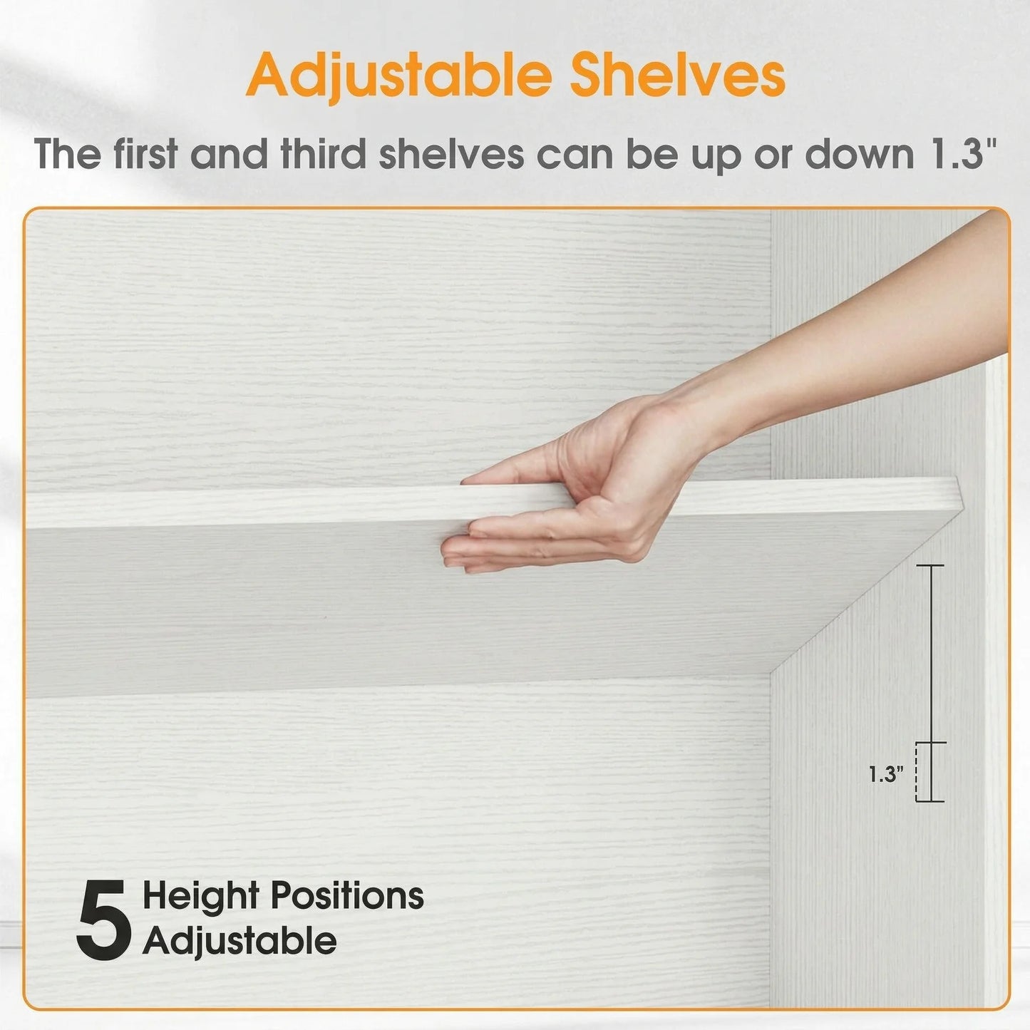 MCQ Five Tier Wooden Bookshelf With Adjustable Storage Shelves