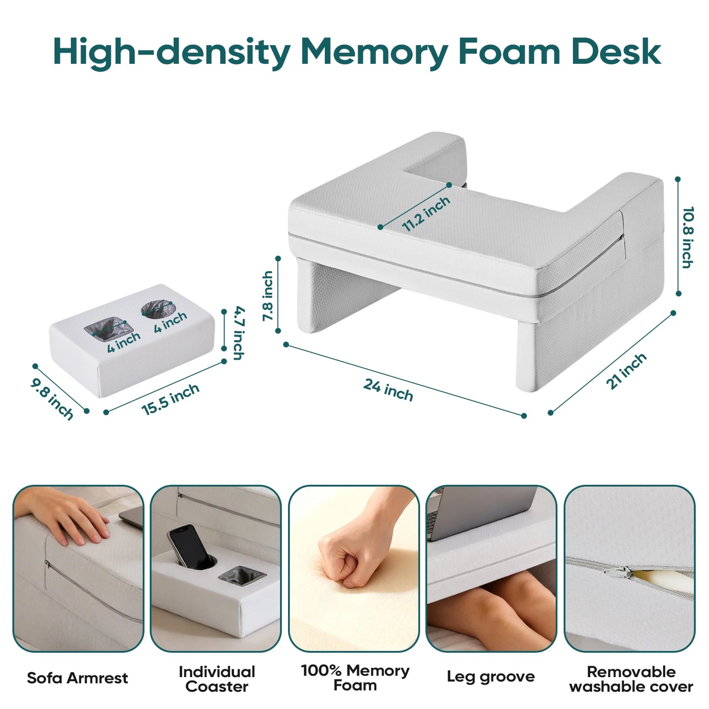 JHK Memory Foam Reading Pillow With Ergonomic Support And Cooling Design