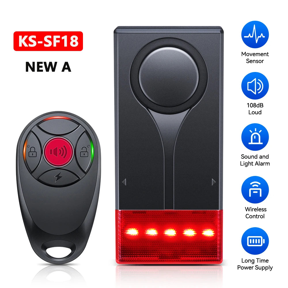 Awapow Wireless Vibration Bike Alarm With Remote Control 110dB