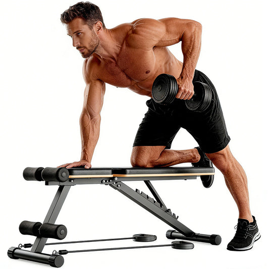 Foldable Dumbbell Bench Multifunctional Full Body Workout Home Gym Adjustable Weight Bench with 660 lbs Capacity for Chest Shoulder Arm & Muscle Training