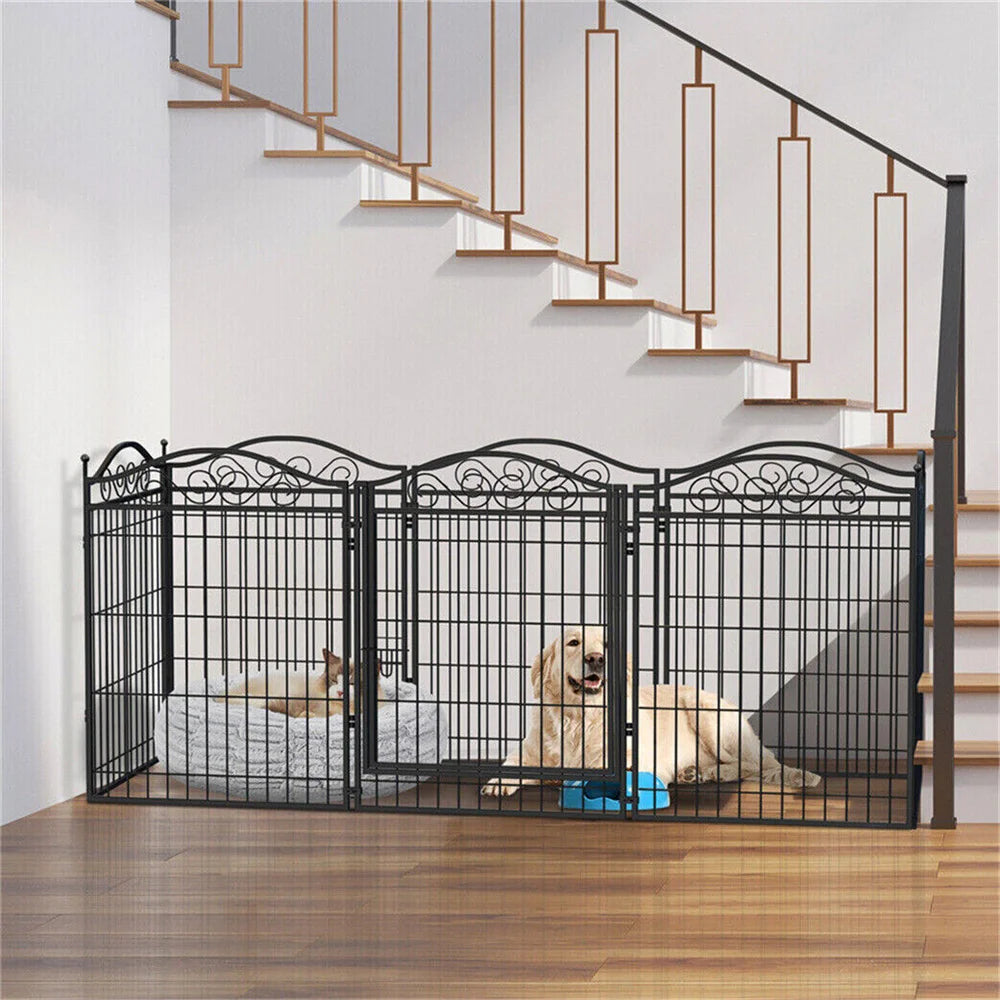 BORWART Heavy Duty Dog Playpen, 8-Panel Wire Fence With Door