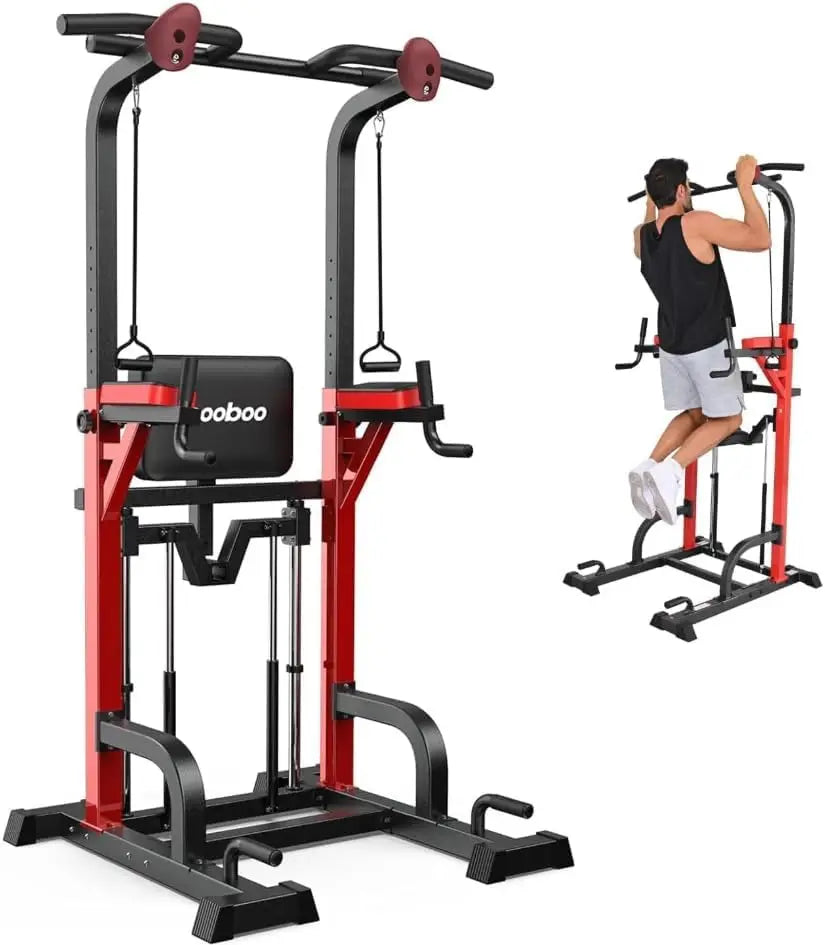Pooboo Power Tower Dip Station and Pull Up Bar Multifunction