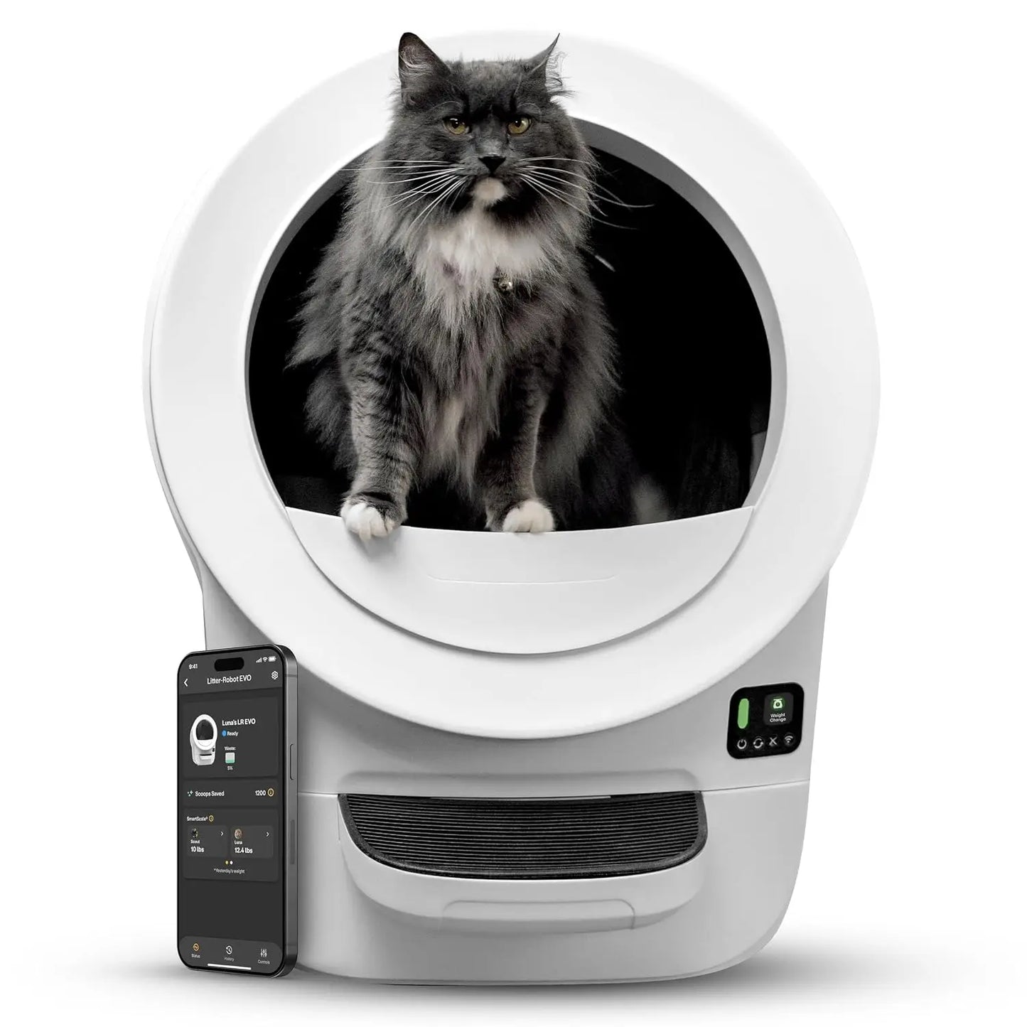 Litter-Robot EVO by , Black - Automatic Self-Cleaning Cat Litter Box, Compact Space-Saving Design, Advanced Odor, Customized