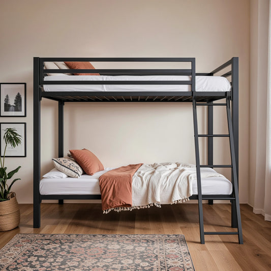 HOOMIC Heavy Duty Twin Over Twin Metal Bunk Bed Frame
