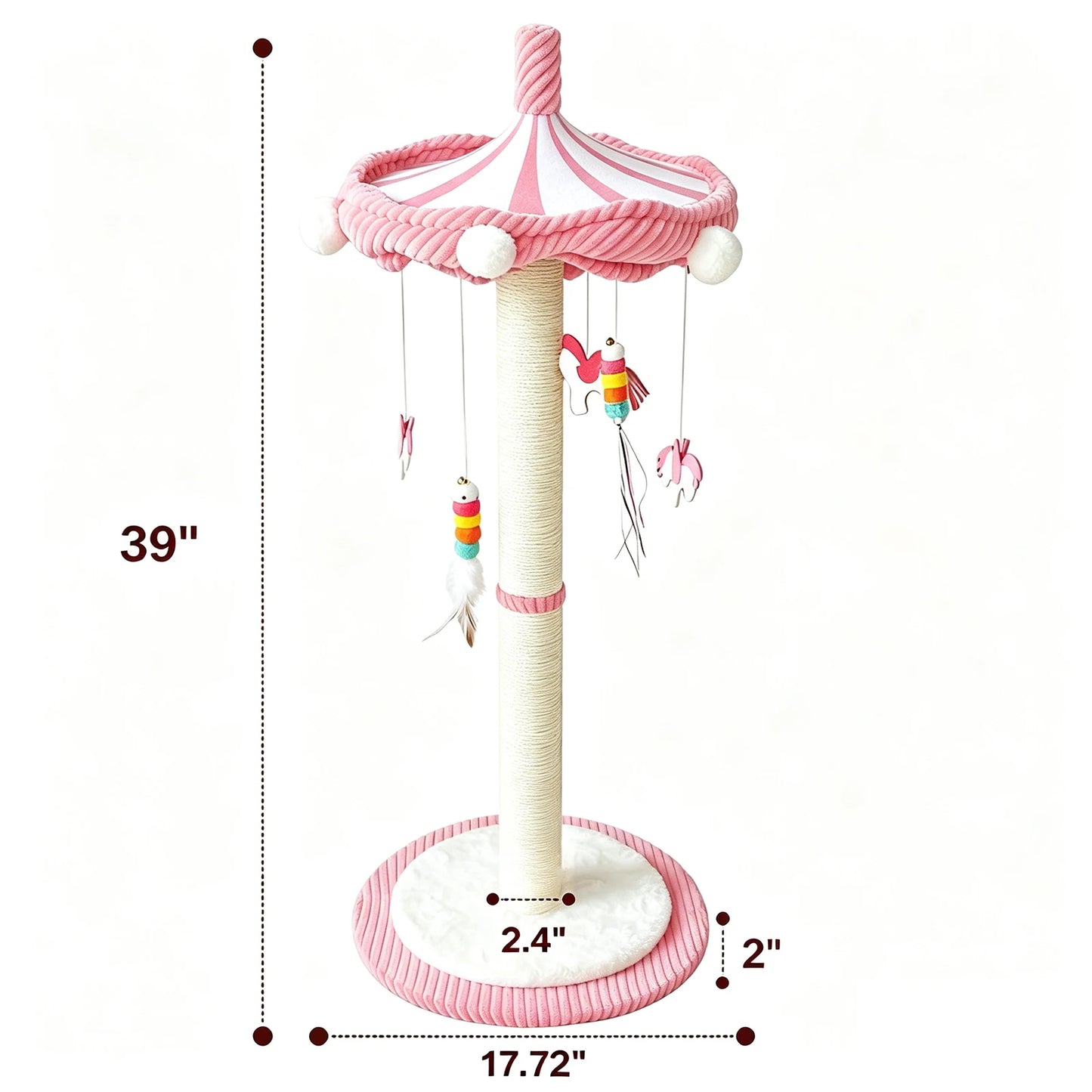 Rotating Interactive Cat Scratching Post Sisal Cat Tree Tower Durable For Indoor Kittens And Adult Cats Wear Resistant Climbing