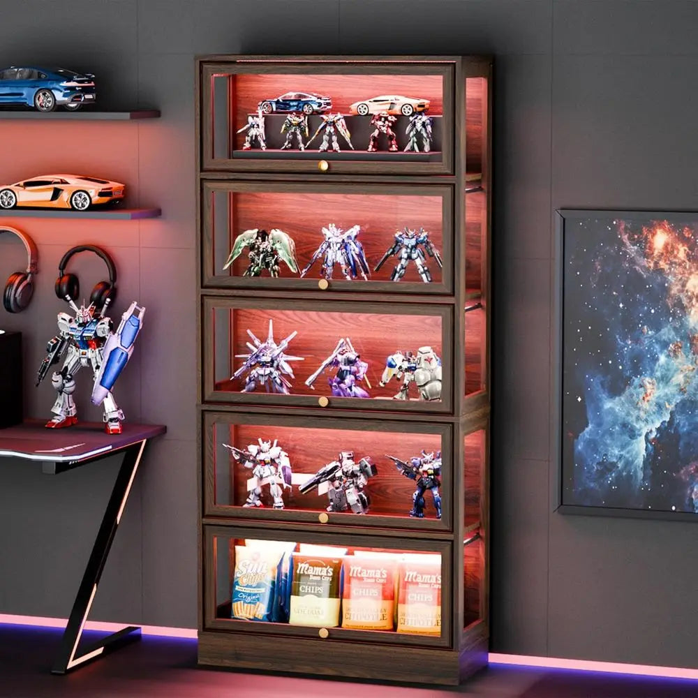Acrylic Display Cabinet With LED Lighting For Collectibles