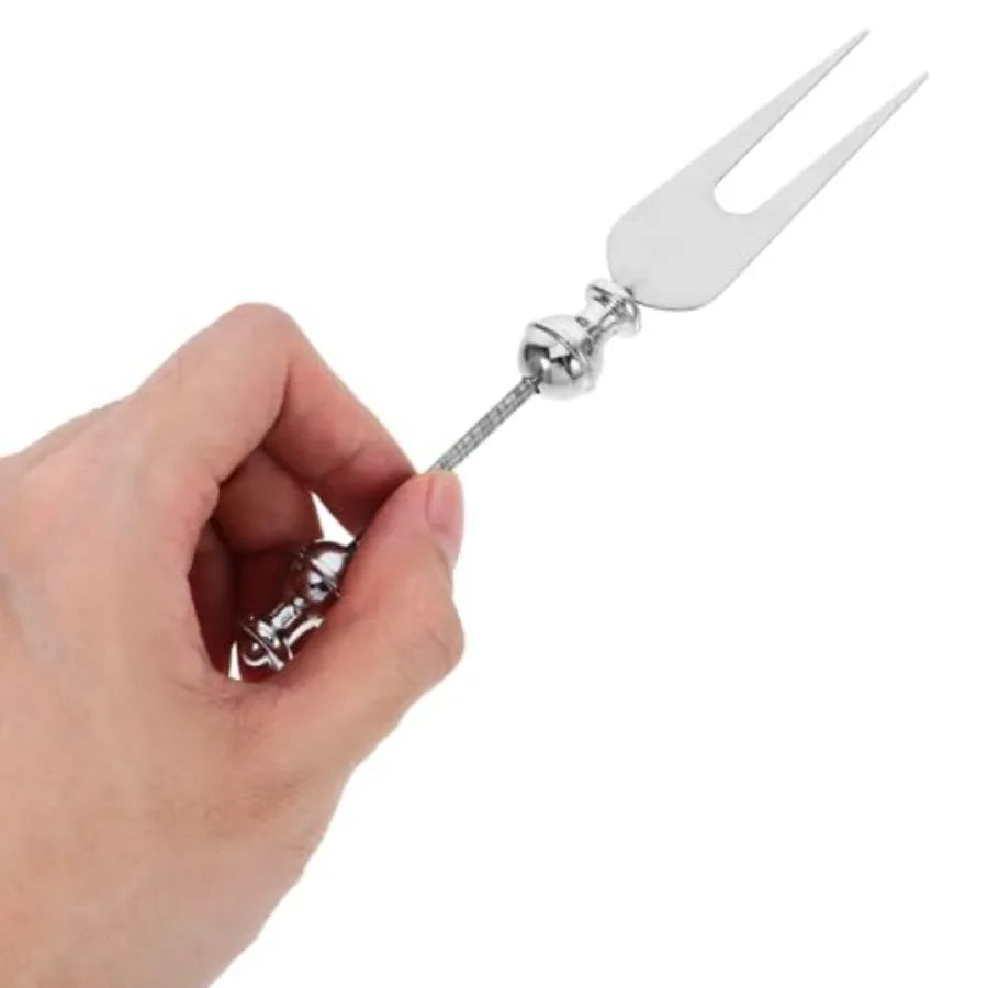 Beaded Fruit Fork 6.02 Inch Stainless Steel Flatware DIY Beadable Dessert Fork for Household Tableware and Elegant Dining