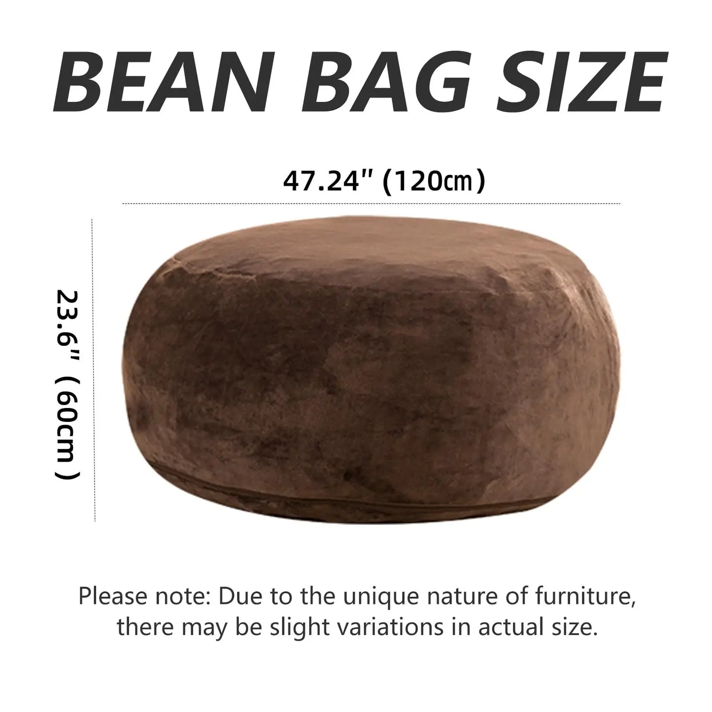 100CM×100CM×60CM, adult beanbag chair with padded beanbag inside, memory foam chair, soft flannel washable cover, ideal reading seat for bedrooms and dorms.