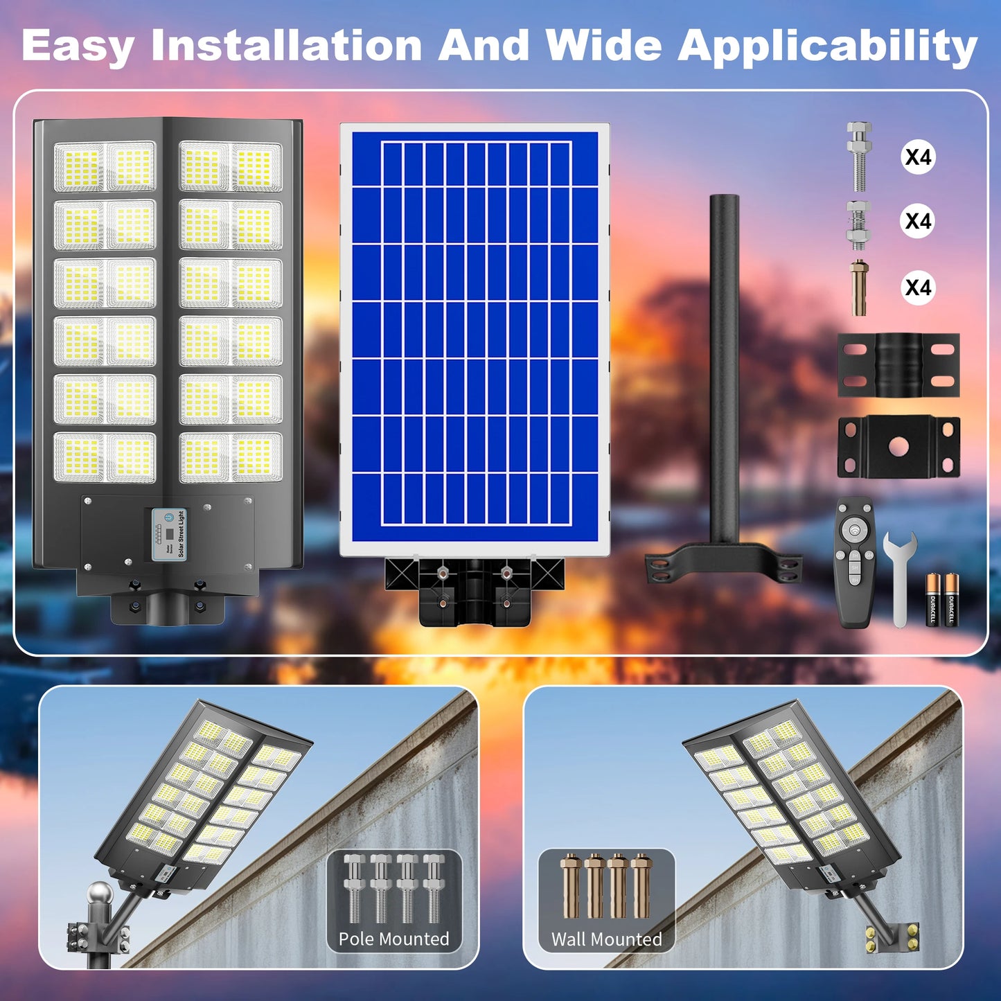 6000 Watt Solar Street Light With Motion Sensor Waterproof