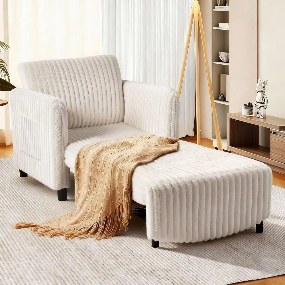 Sleeper Chair, 84" Extra Long Convertible Chair Bed, Upgraded 3-in-1 to 4-in-1 Pull Out Chair & Single Soa Bed or Adult, Sleng C