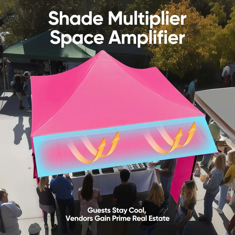 10x10 Heavy Duty Pop Up Canopy 3 Removable Sidewalls Commercial Shelter Wheeled Bag Outdoor Party Market 600D PU UPF50+, Custom