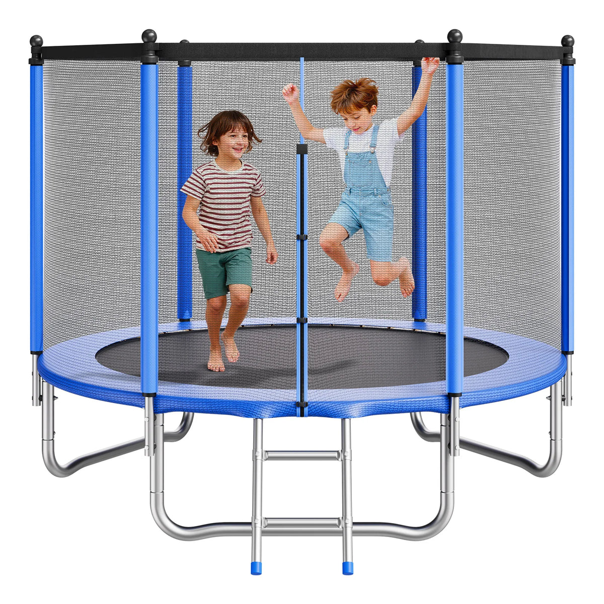 SucceBuy Outdoor Trampoline 8/10/12/14/15/16FT Round  Trampoline with Enclosure Net Anti-Rust Backyard Trampolines for Kid Adult
