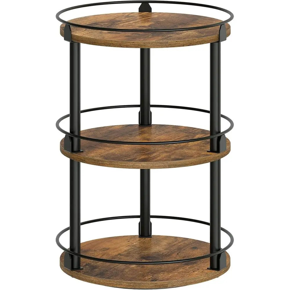 3-Tier Lazy Susan Organizer, Rotating Spice Rack, Spinning Organizer, Industrial Turntable Spice Rack Organizer or Cabinet, Kitc
